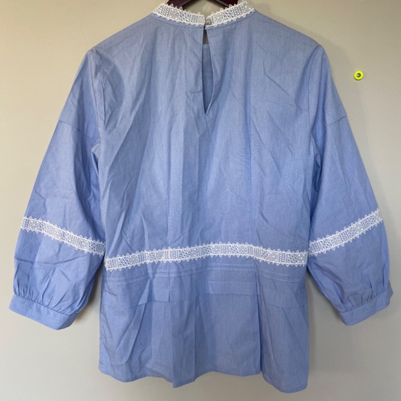 Banana Republic Blue and White Lace Blouse - Picture 3 of 7